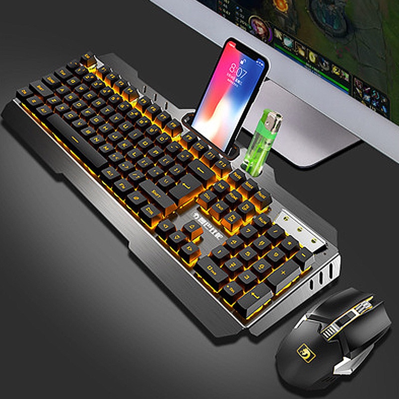 Mechanical keyboard Wireless Charging Keyboard And Mouse Set Mixed Color Blu-ray Keyboard Set Suitable For Notebook Computers