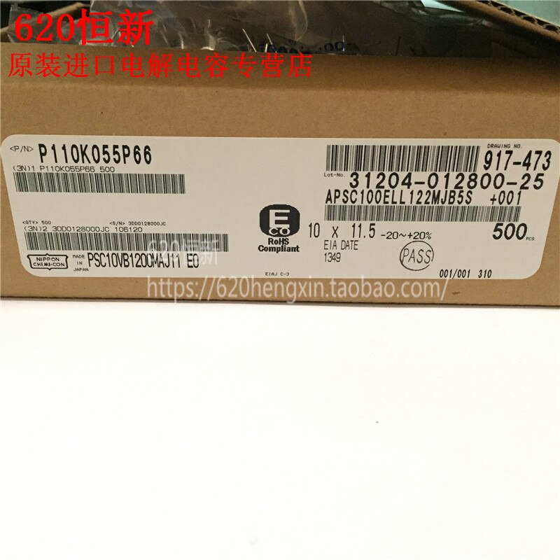 20 piezas NIPPON CPS 10V1200UF 10X11.5MM placa base Polímero Sólido condensador PSC 1200UF 10V CHEMI-CON APSC100ELL122MJB5S