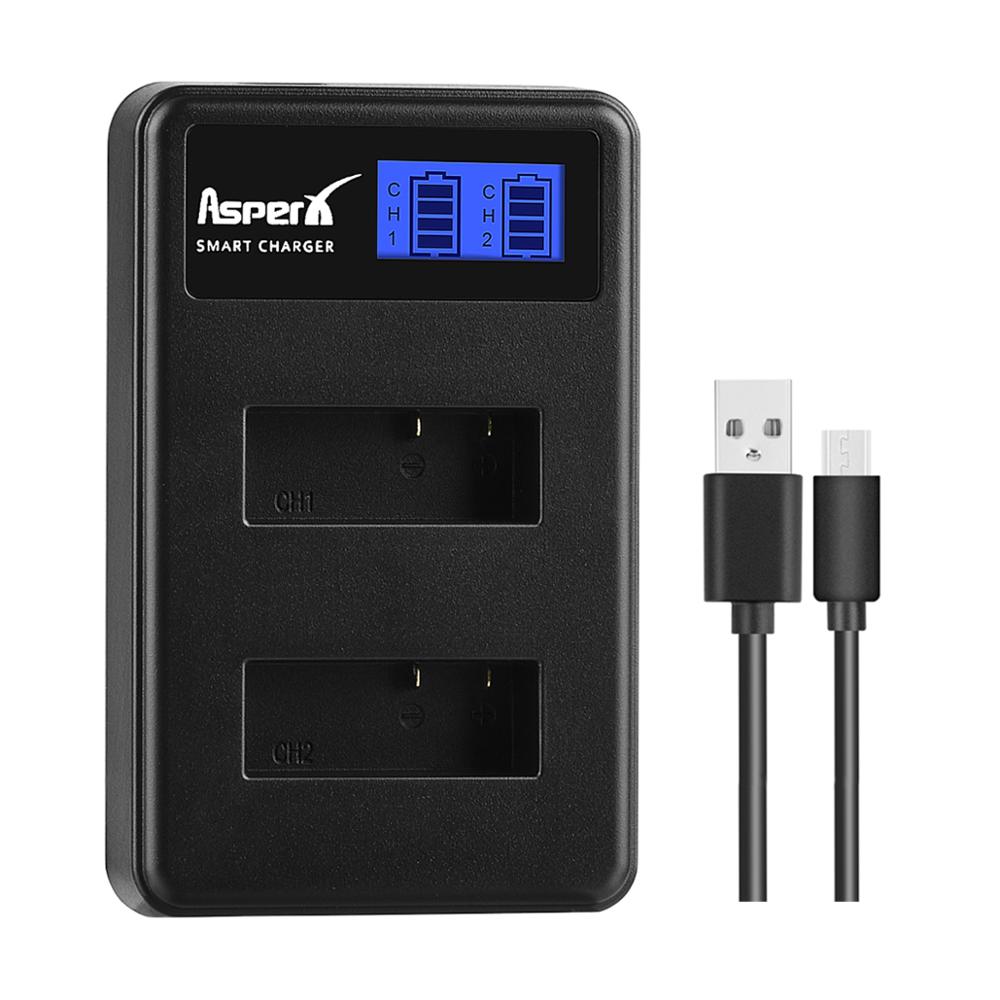 AsperX SJCAM Sj4000 batería + LCD USB cargador Dual para SJCAM SJ4000 SJ5000 SJ6000 SJ8000 EKEN 4K H8 H9 GIT-LB101 GIT PG900 1050: 1 Charger