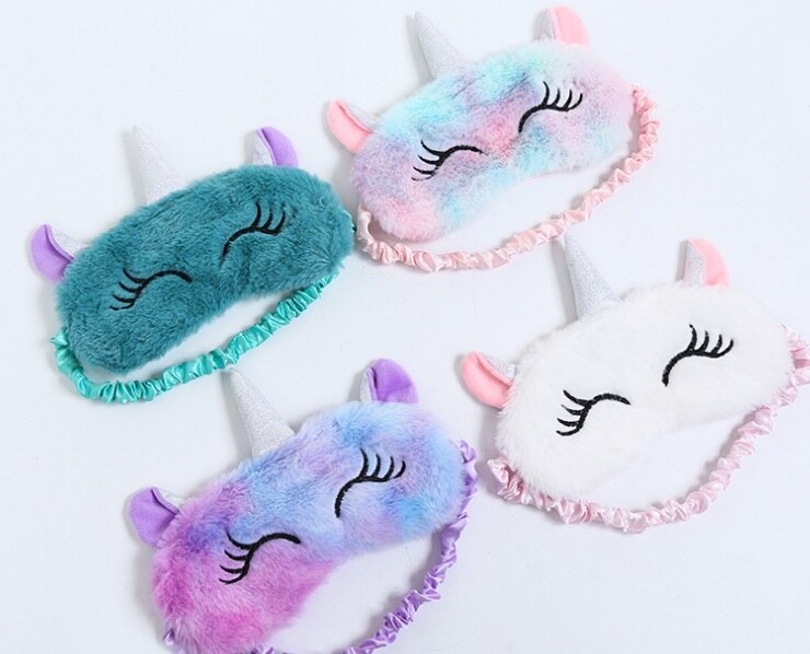 3D Eenhoorn Oogmasker Cartoon Verscheidenheid Slaapmasker Slaapmasker Ontspannen Maskplush Eye Shade Cover Geschikt Voor Reizen Home Party