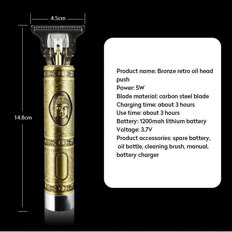 Elektrische Tondeuse Tondeuse Professionele Mannen Kapper Haar Snijmachine Oplaadbare Draadloze Baard Trimmer Haircutter