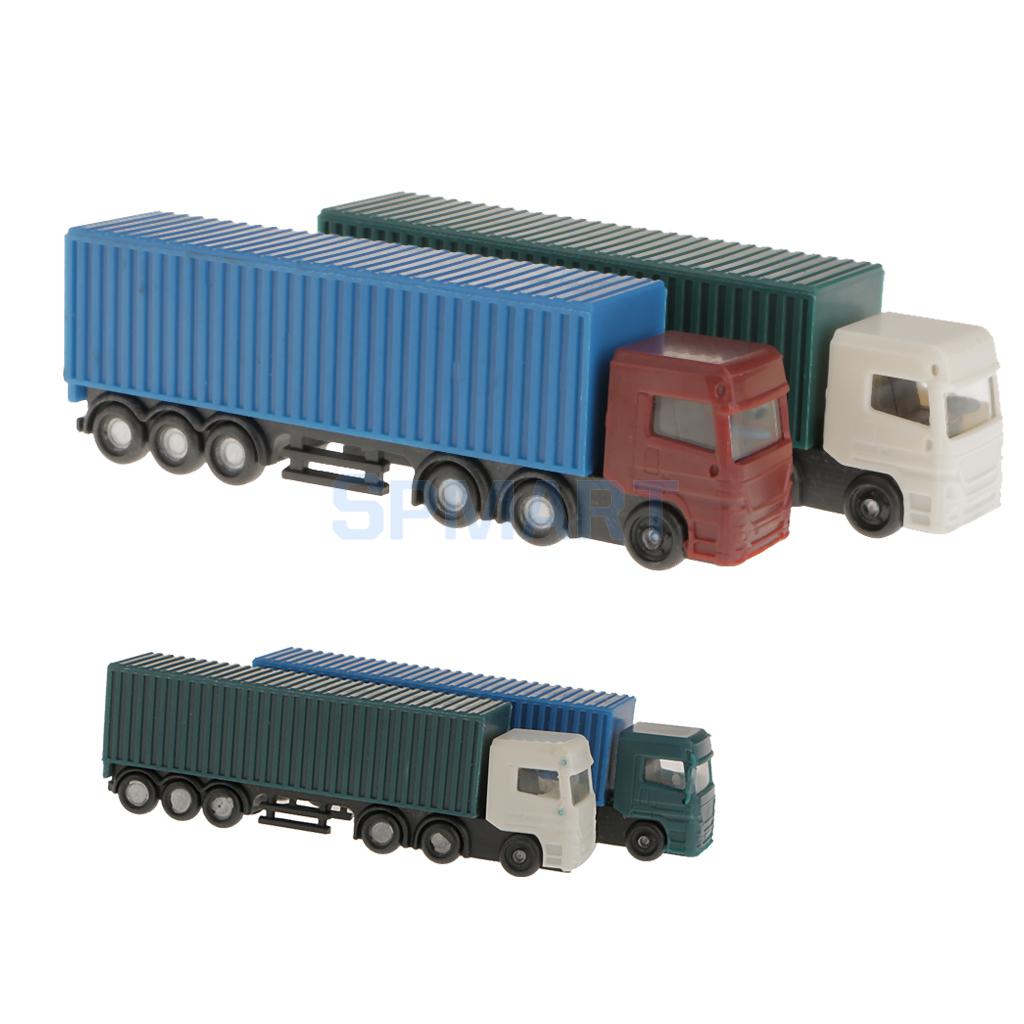 2Pcs Modell Container Lkw Abbildung 1:150 N Skala Gebäude Landschaft Layout