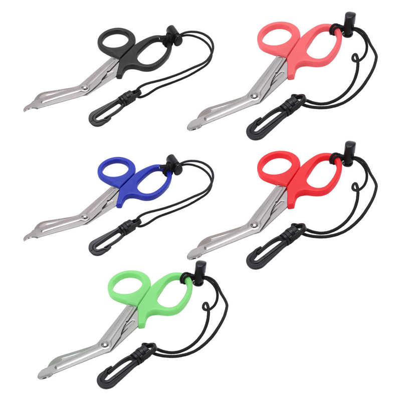 Diving Shears Safety Diving Scissors Stainless Steel Diver Shears with Lanyard and Buckle Diving Accessories