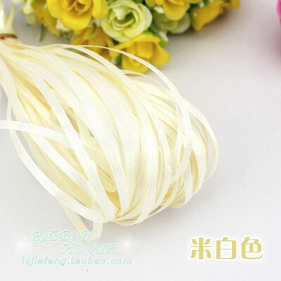 30 soorten Kleuren (20 meters/partij) 1/8 "(3mm) enkel Gezicht Satijnen Lint Singels Decoratie Kerst Accessoires DIY Linten: 2 Cream