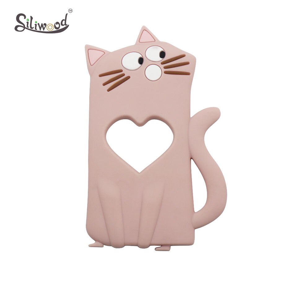 1PC BPA Free Silicone Teethers Easter Egg Baby Teething Necklace Toy Food Grade Silicone Cartoon Nursing Tiny Rod Baby Teether: TR030-22 Rose Pink