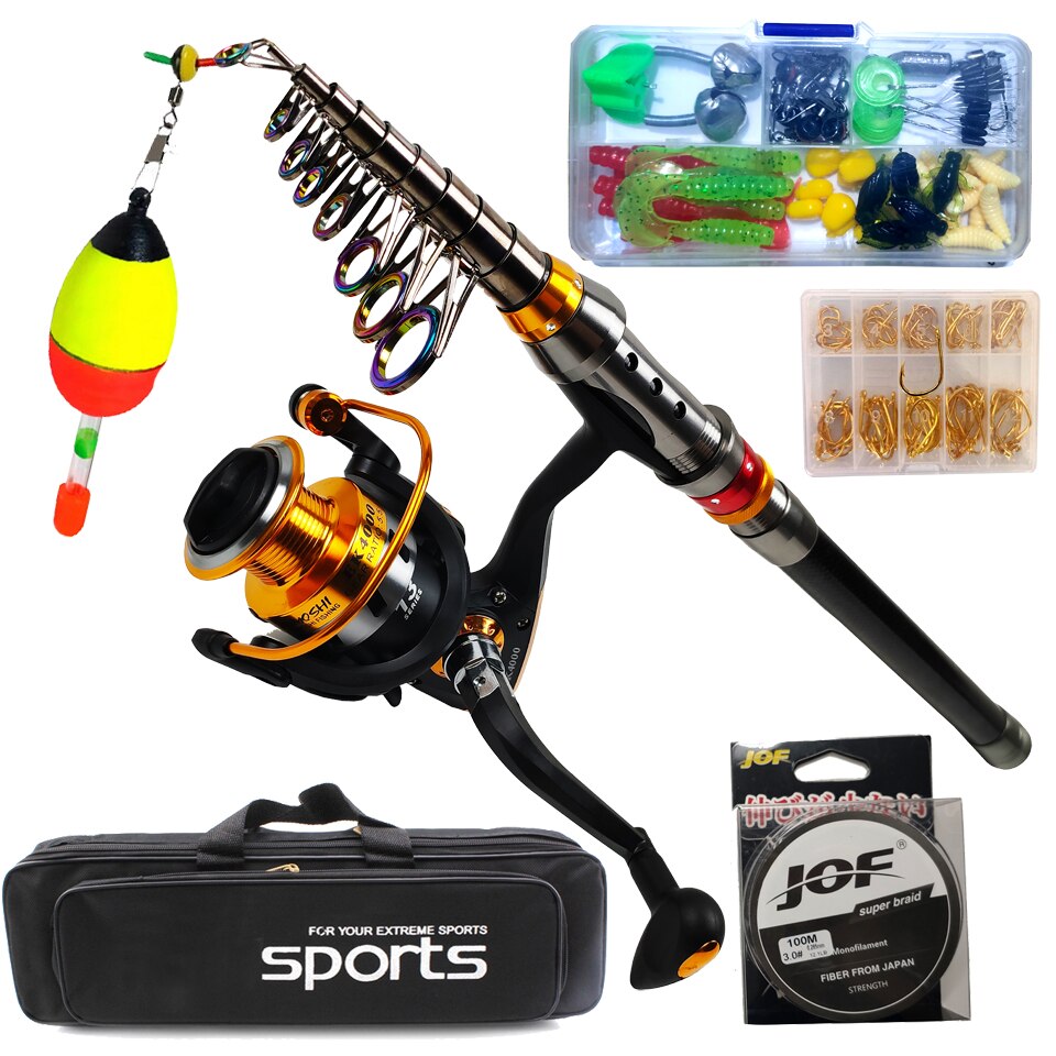 Teleskopisk fiskespö combo feeder spö kit 1.8-3.6m kolfiber fiske set kort resa fiskespö bas karp gäddsticka: Ställa in c / 2.1m