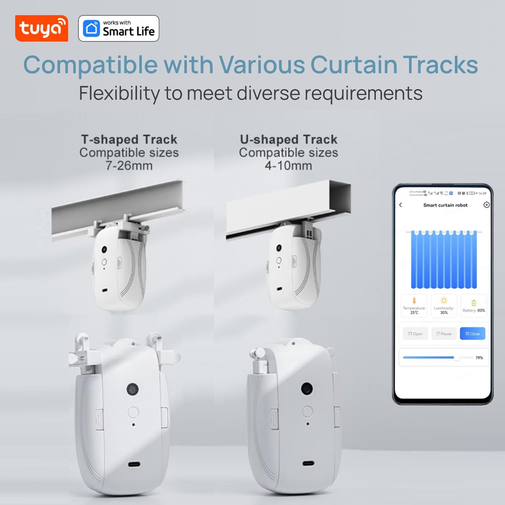 Motore per tende 3CGRO-Tuya per binario T U WIFI Tuya apertura automatica tenda elettrica intelligente Robot APP controllo vocale Alexa