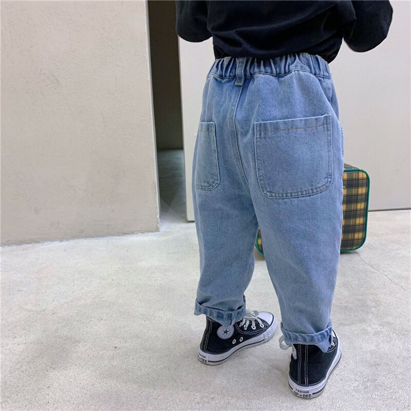 Lente Zomer Jongens Meisjes Jeans Baby Ripped Denim Broek Kinderen Gebroken Gaten Losse Denim Broek Kinderen Bodems Casual Mode