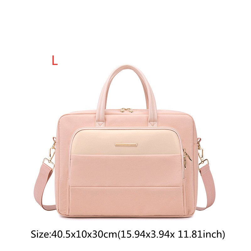 Teczki o dużej pojemności koniecznie na podróż Laptop dokument organizator torba na ramię biznes Ipad telefon torba do przechowywania notebooka: Pink L