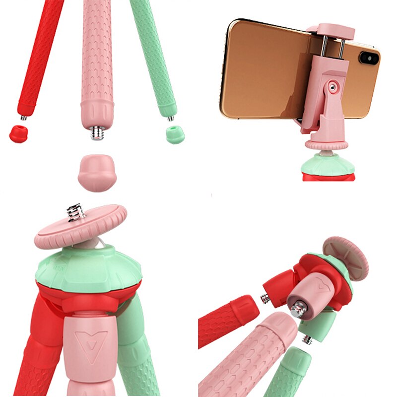 Novo mini polvo multi-função de transmissão ao vivo tripé multi-celular posição braçadeira titular tripé