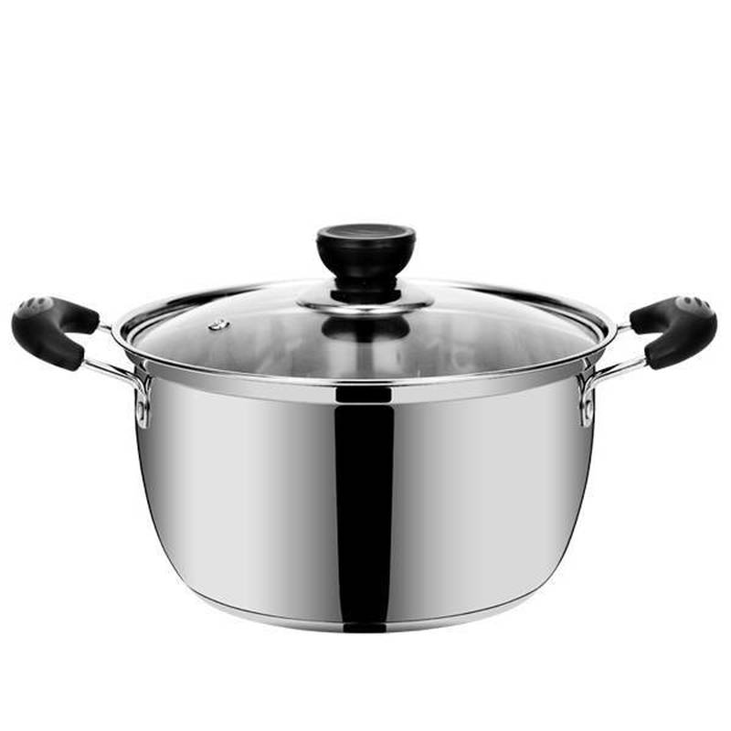 Stainless Steel Thickened Soup Pot Non-stick Pot Small Stew Pot Soup Pot Household Porridge Practical Pot Gas Induction: 20CM
