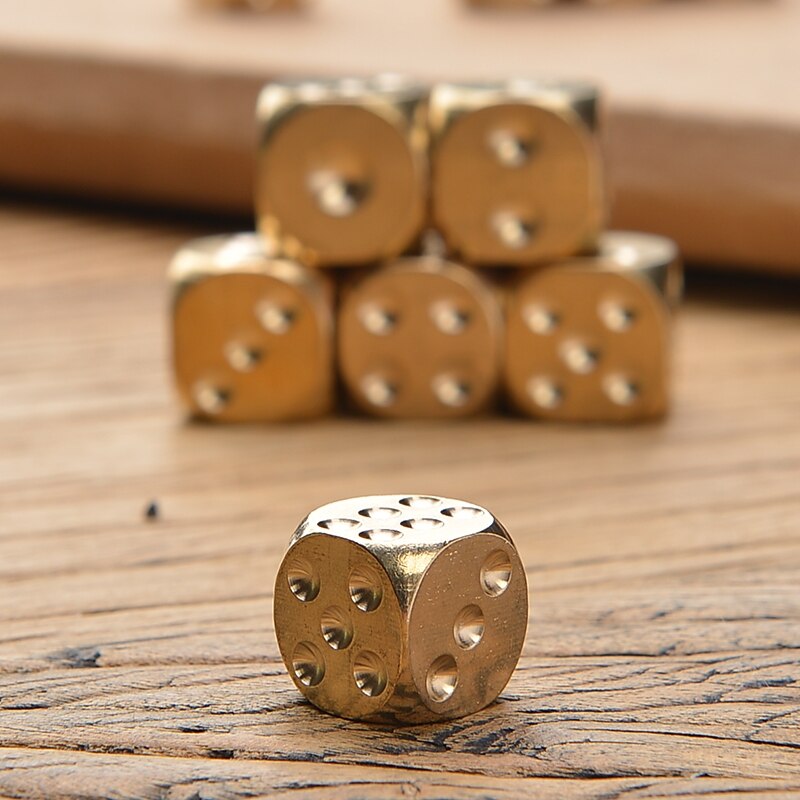 1Pcs Handmade Brass Dice Copper Metal Solid Poker Dice Christmas Funny Play Game Dice Table Pub Bar Party Game Tool