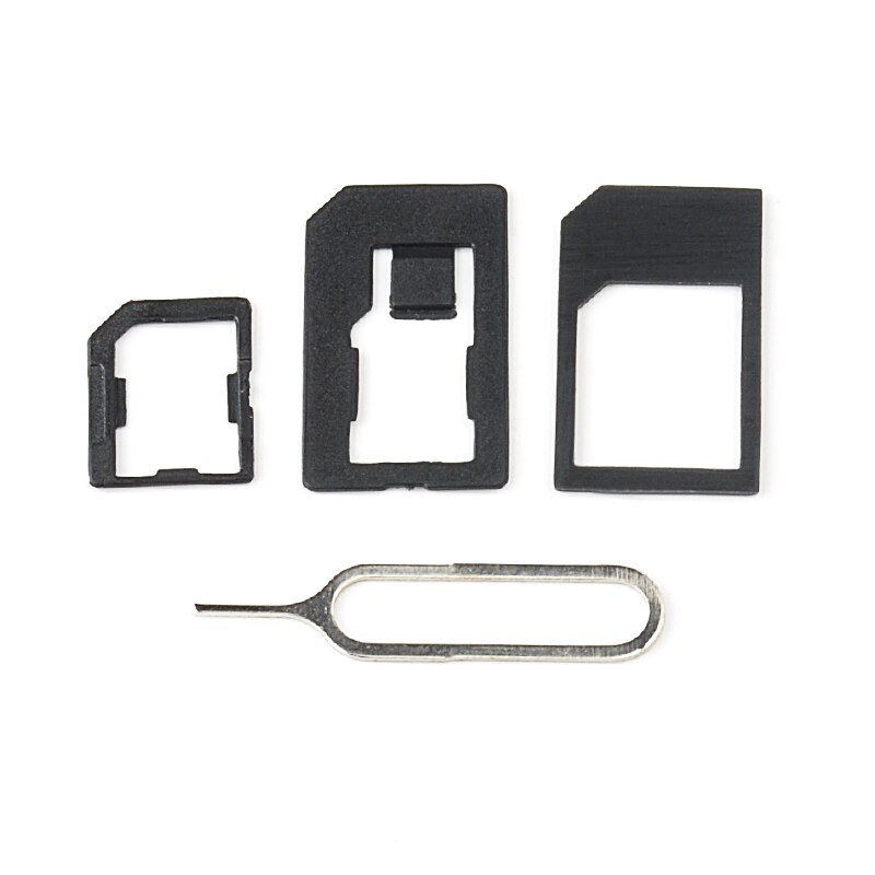 4 stück/set handy-mikro-sim-adapter, schwarz, mit kartensteckplatz, reparatur-diy-sim-adapter, langlebiges und praktisches zubehör für 5 4 4s