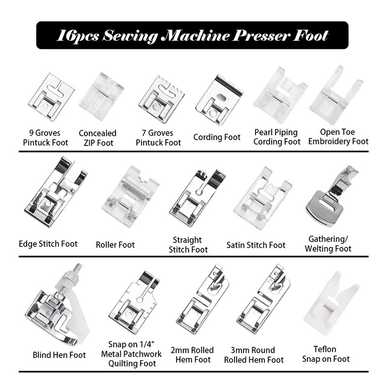 Sewing Machine Box Brother Singer Janom Sewing Presser Foot Feet Kit Set With Machines Foot Tools Accessory Sewing Tool