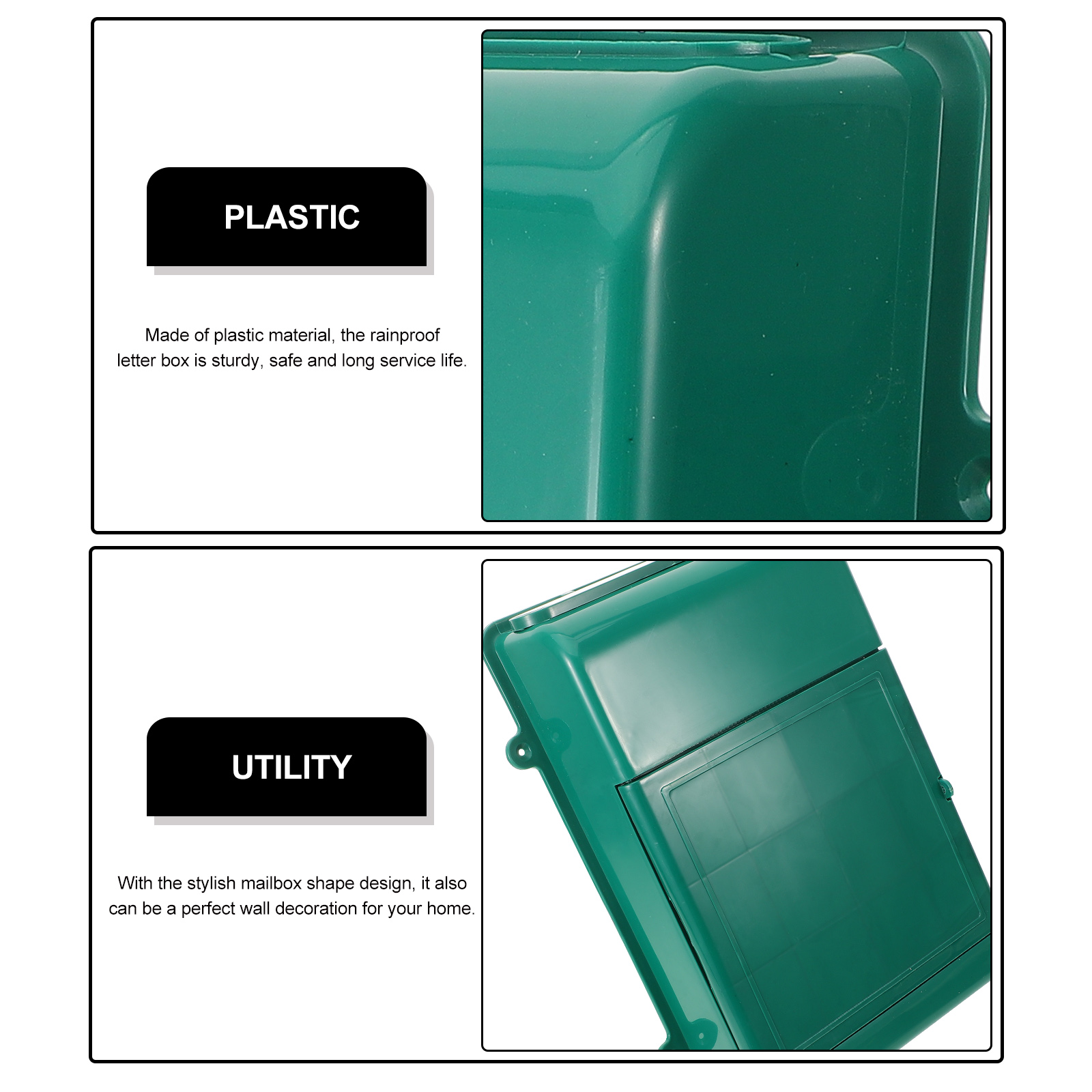 Collection Box Wall-mounted Postal Large Capacity Mailbox Locking Plastic Outdoor Wall Mount Mailbox Post Box