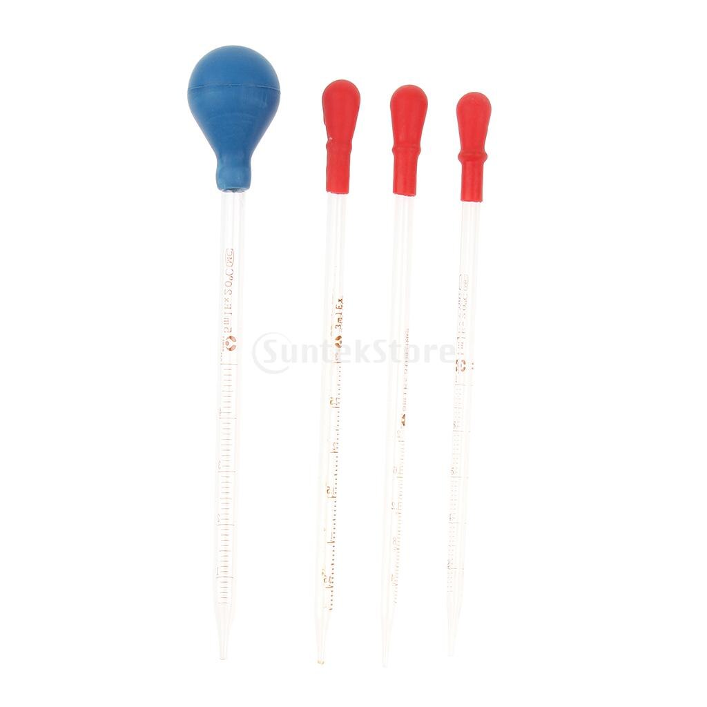 1-5ml glass pipette med gummipære laboratorie kjemi dropper dispensering