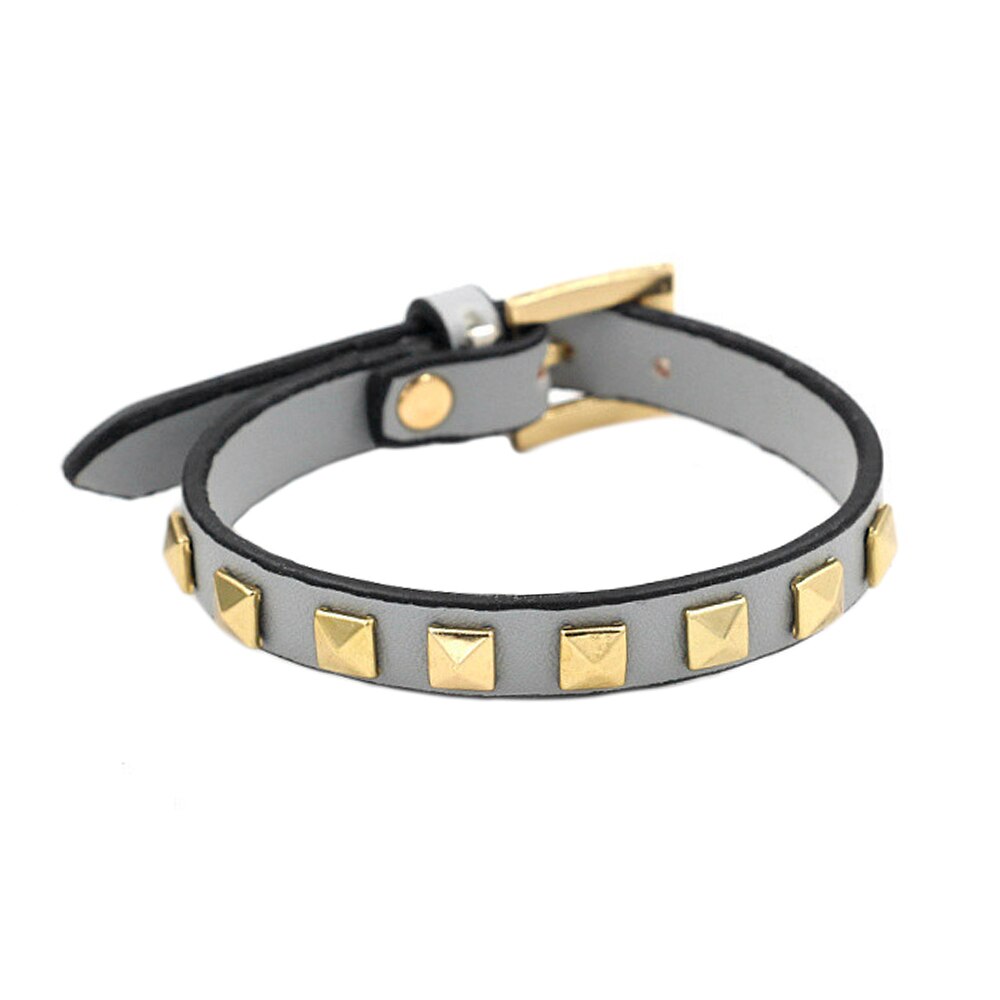 Kirykle 5 farve charme læder armbånd til kvinder guld firkantede nitter armbånd fest smykker smykker til kvinder