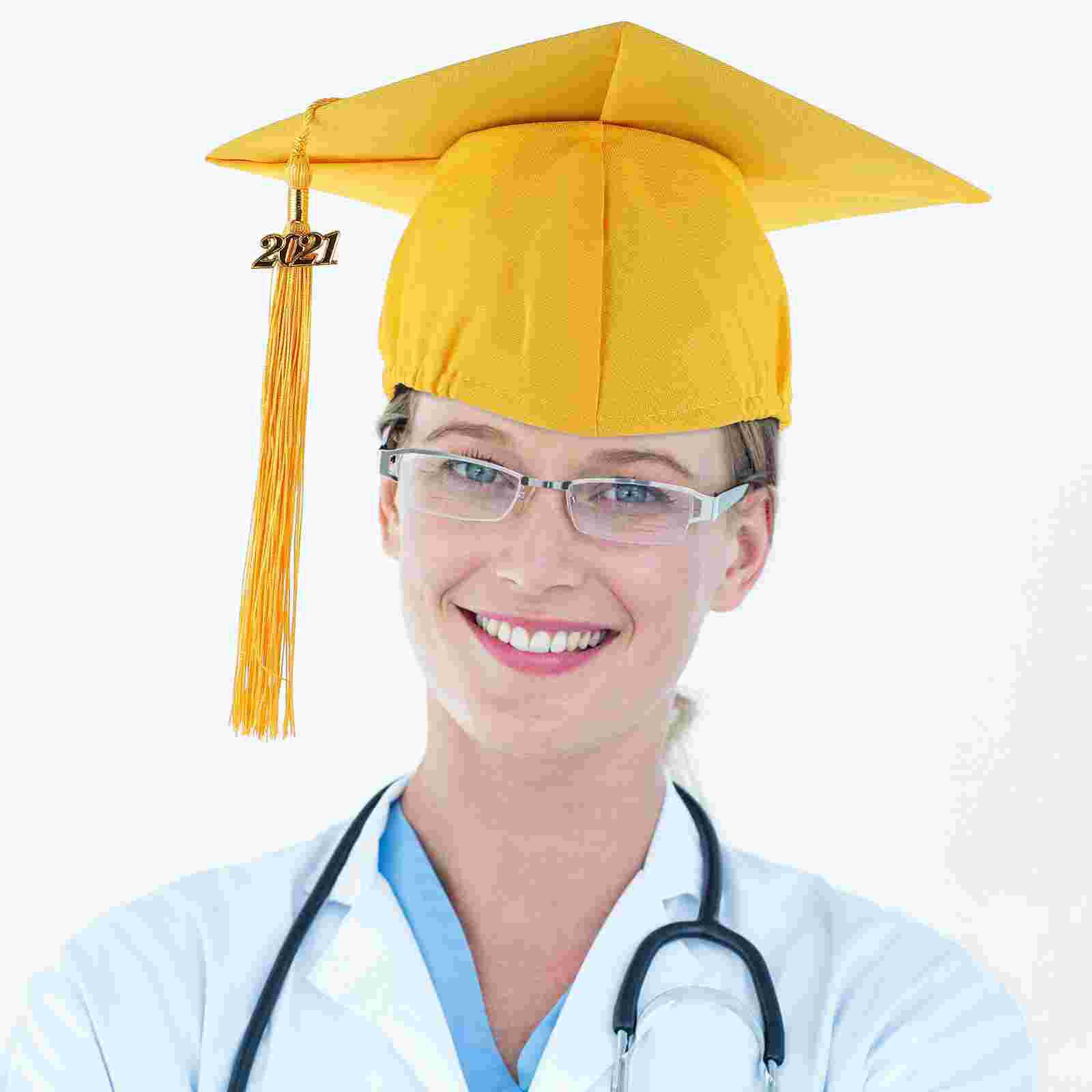 1 Pc Practical Graduation Cap Meaningful Bachelor Hat Headgear (Free Size): Yellow