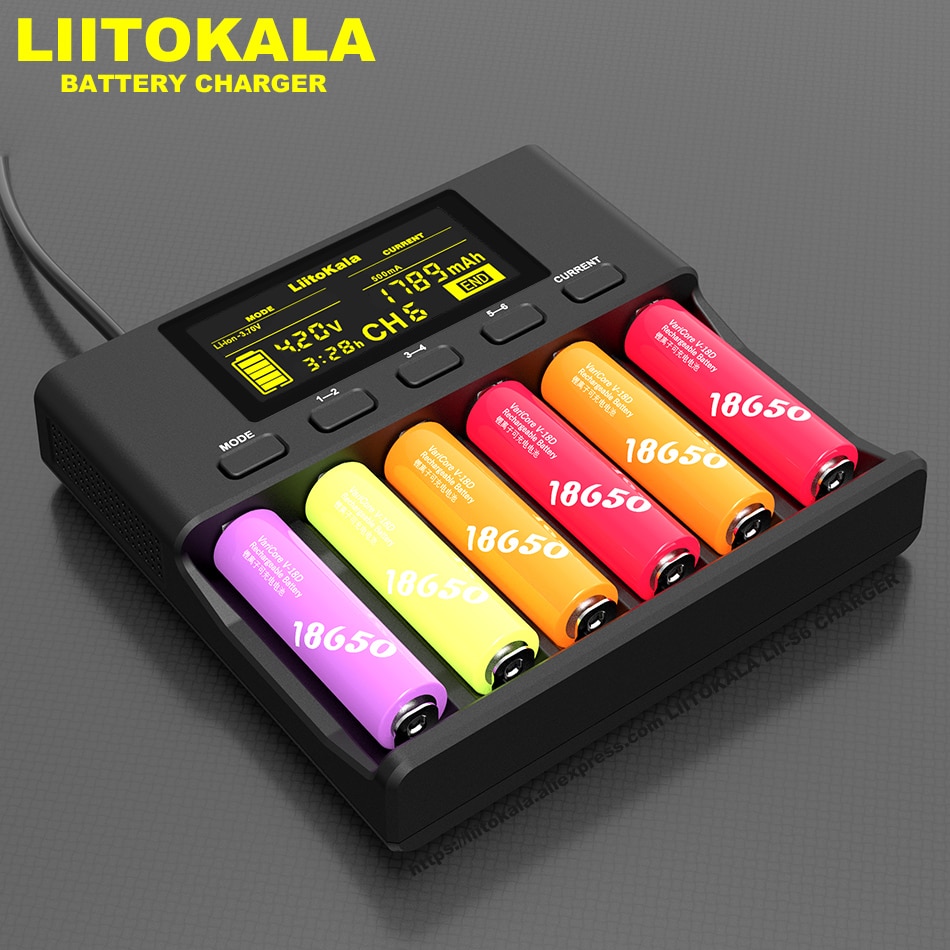 LiitoKala Lii-PD4 Lii-S6 Lii500s chargeur de batterie pour 18650 26650 21700 18350 AA AAA 3.7V/3.2V/1.2V/1.5V lithium NiMH batterie