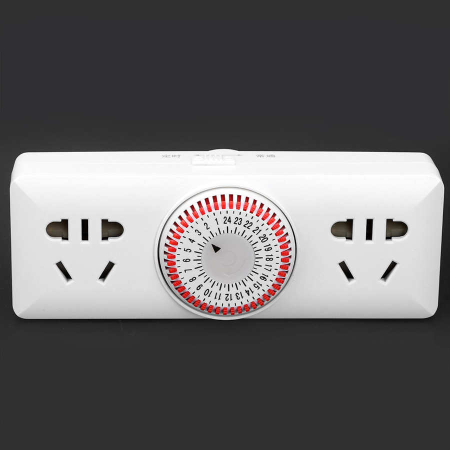 sockets electrical sockets switches 24 Hour Dual Plug-in Mechanical Electrical Plug Program Switch Outlet Timer