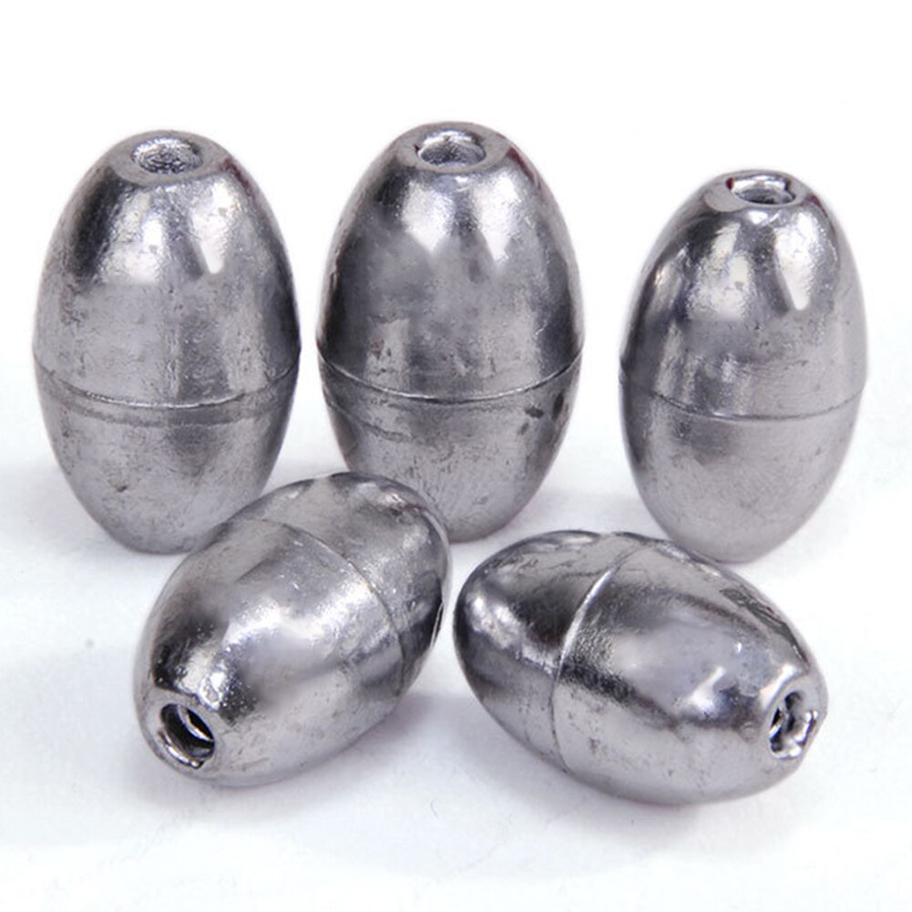 100 Uds. Pesca en forma de oliva plomo pesca aparejos plomo pesca plomo con forma de oliva Sinkers herramienta de aparejos de pesca 0,5g