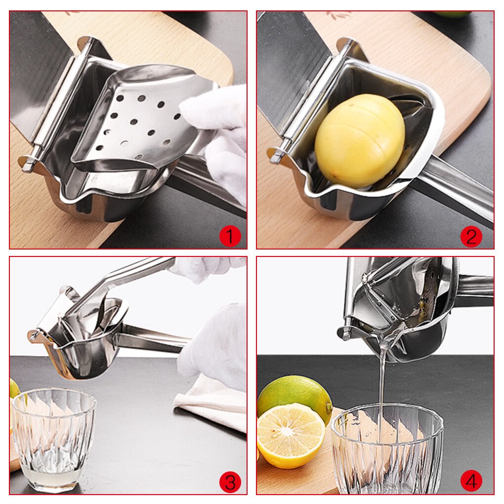 Manuelle Obst Presse Entsafter Home Küche Edelstahl Zitrone Orange Hand Squeezer Extractor