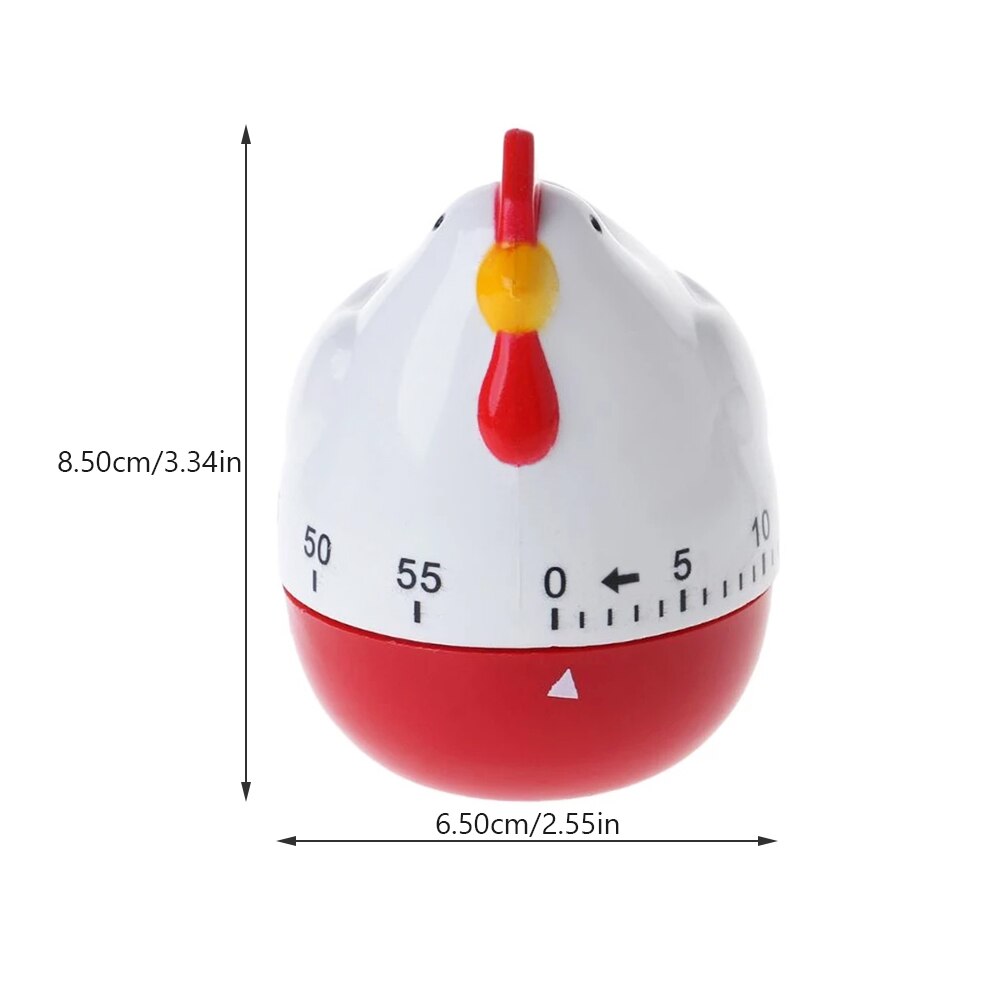 Adorable Chicken Shaped Mechanical Baking Timer Cartoon Timing Device for Home
