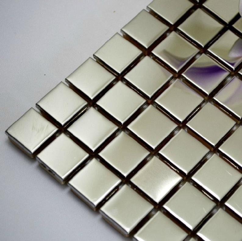 Mirror Polished Silver Metal Mosaic Tile SMMT018 Stainless Steel Wall Tiles Backsplash