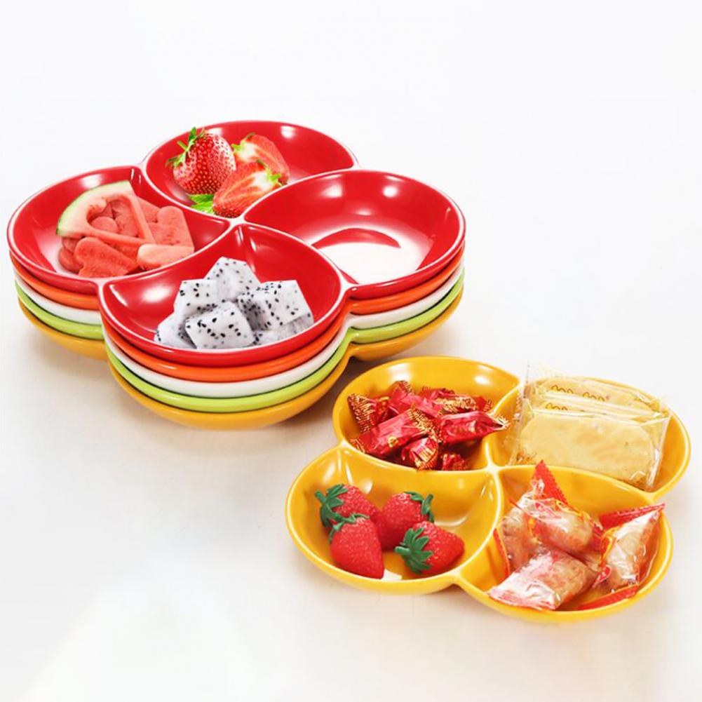 Smooth 4-Compartment Thick Divided Serving Platter for Bar