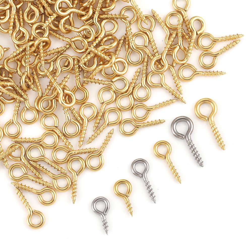 50 stuks kleine kleine mini schroef oogpinnen voor sieraden maken parel kralen oogjes sluitingen bevindingen DIY roestvrijstalen oogpinnen met schroefdraad