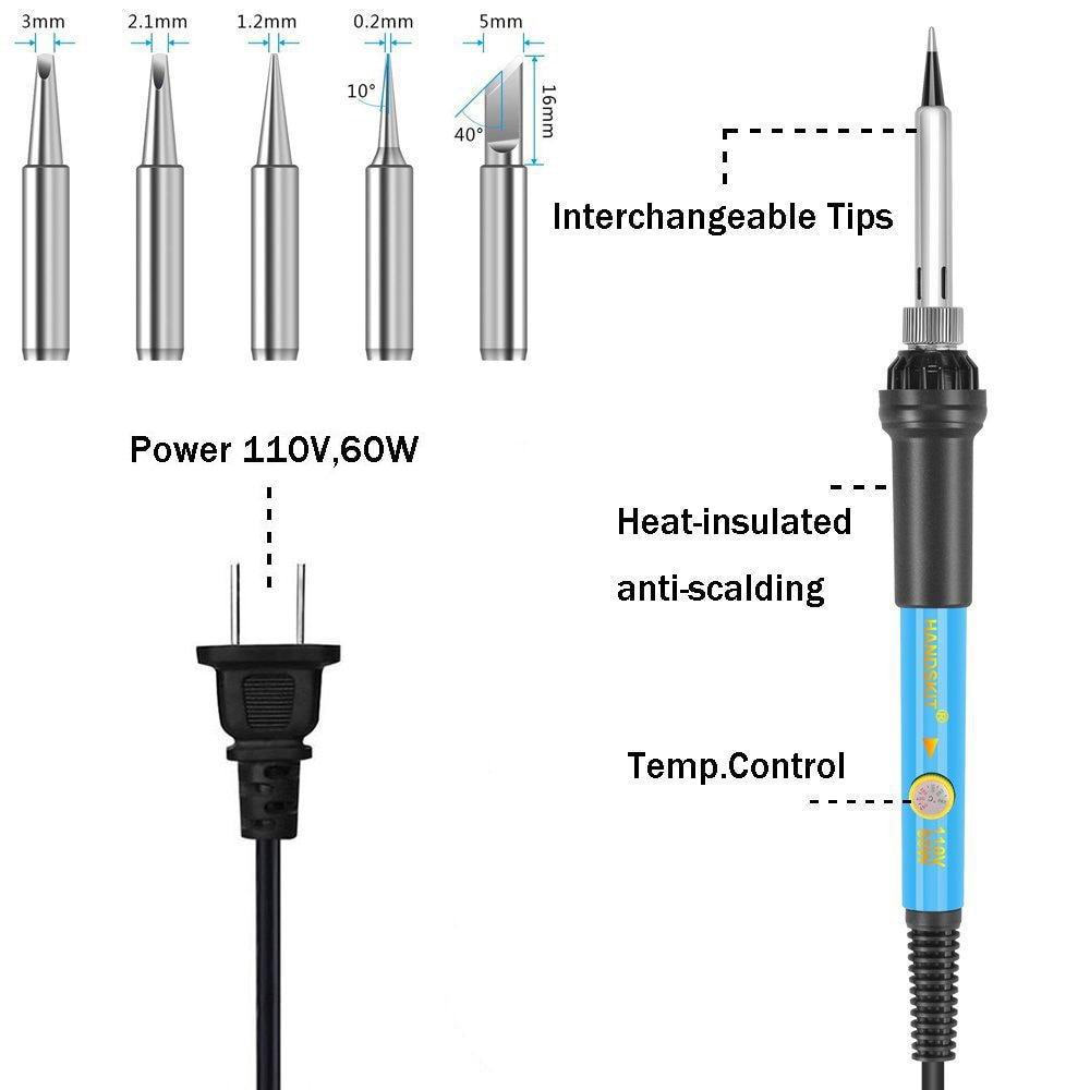 PROSTORMER Adjustable Temperature Soldering Iron 6... Grandado