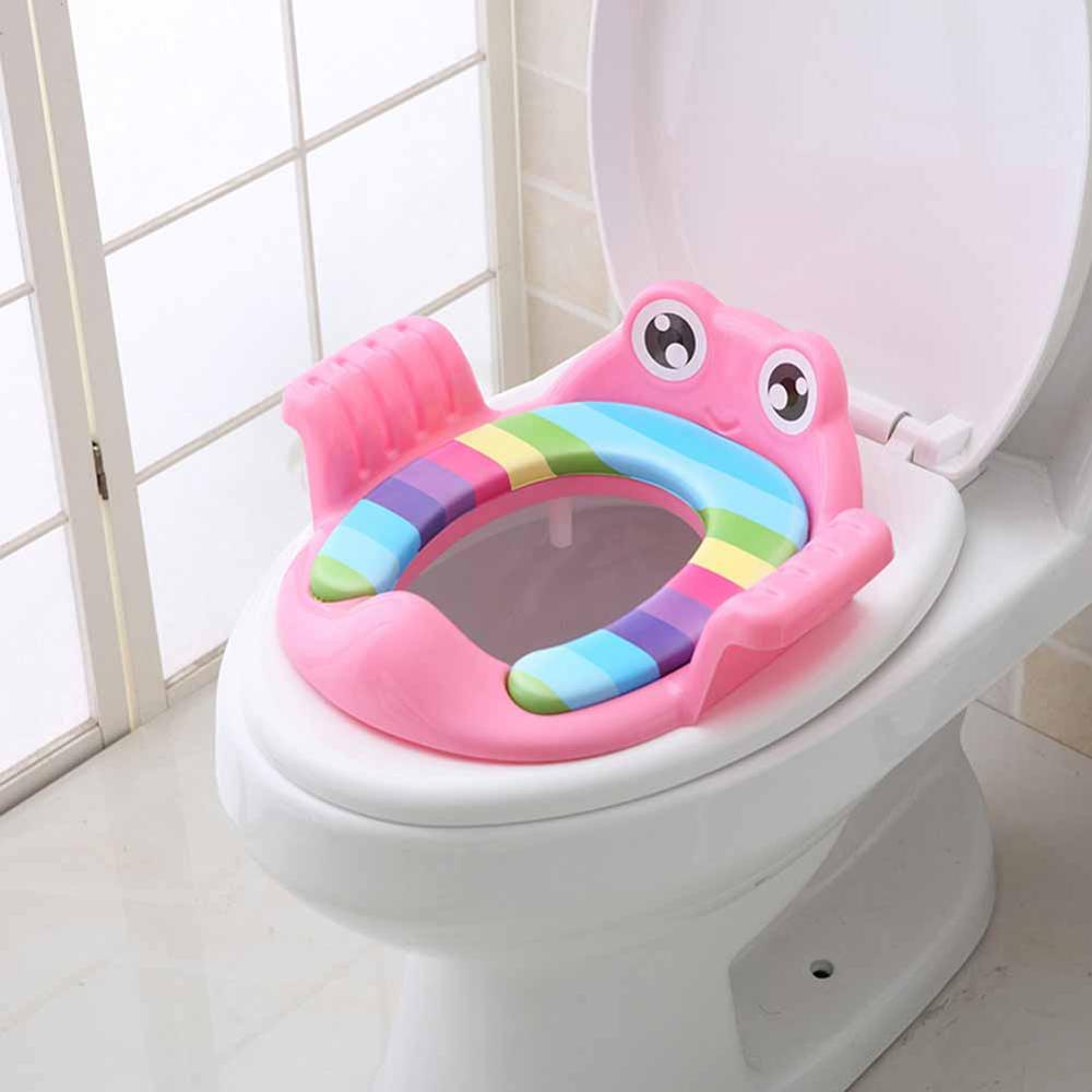 Praktisk baby toalett pottesikkert sete jenter gutter toalett treningstrener med armlener behagelig toalettsete for små barn: B1