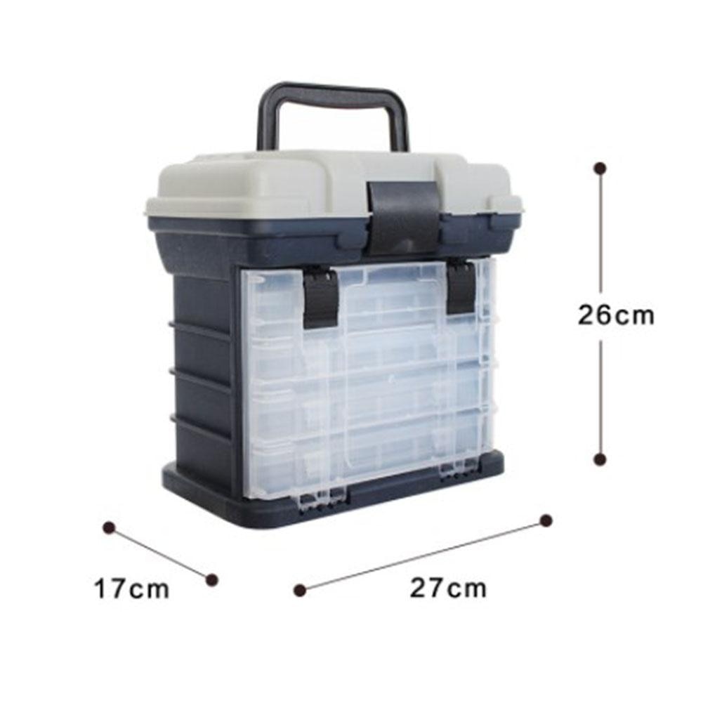 Portable 4 Layers Fishing Tackle Box Plastic Large Capacity Fishing Tool Box Case Storage Box Fishing Lures Tools Accessories