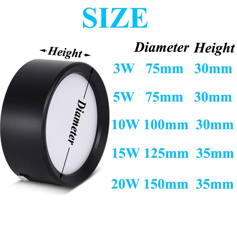 5W 10W 15W 20W LED-deckenleuchte Moderne Lampe Wohnzimmer Beleuchtung Leuchte Schlafzimmer Küche Oberfläche montieren spülen Tafel AC220V 230V