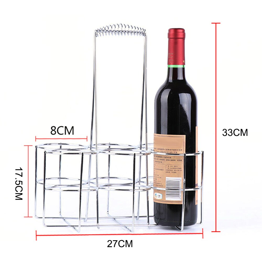 6 Bottle Beer Holder Party Beer Basket Rack Wine Caddy Stand for Home BBQ Hotel Bar Wine Beer Bottles For Home Bar Display