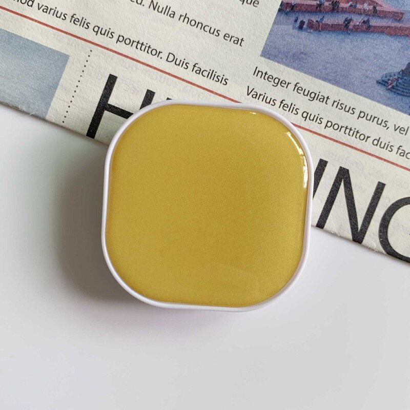 Support de téléphone portable de poignée d'airbag rétractable de colle de chute carrée pour des iphone samsung xiaomi support de support de couleur unie: 8yellow