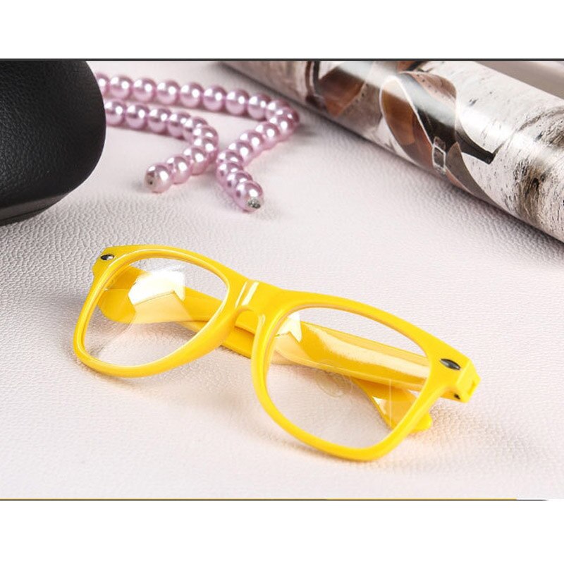 RBROVO Clear Glasses Frame Women Transparent Spectacle Frames Square Eyeglasses Frame Women Vintage Optical Frame Female: Yellow-T