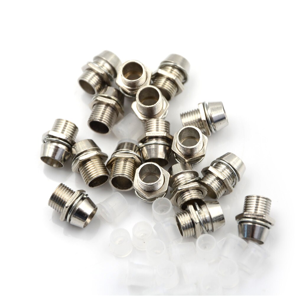 Lote de 20 soportes de diodo emisor de luz LED de cobre, 5mm, montaje de pantalla de Panel, soporte de montaje de rosca, tamaño 8mm