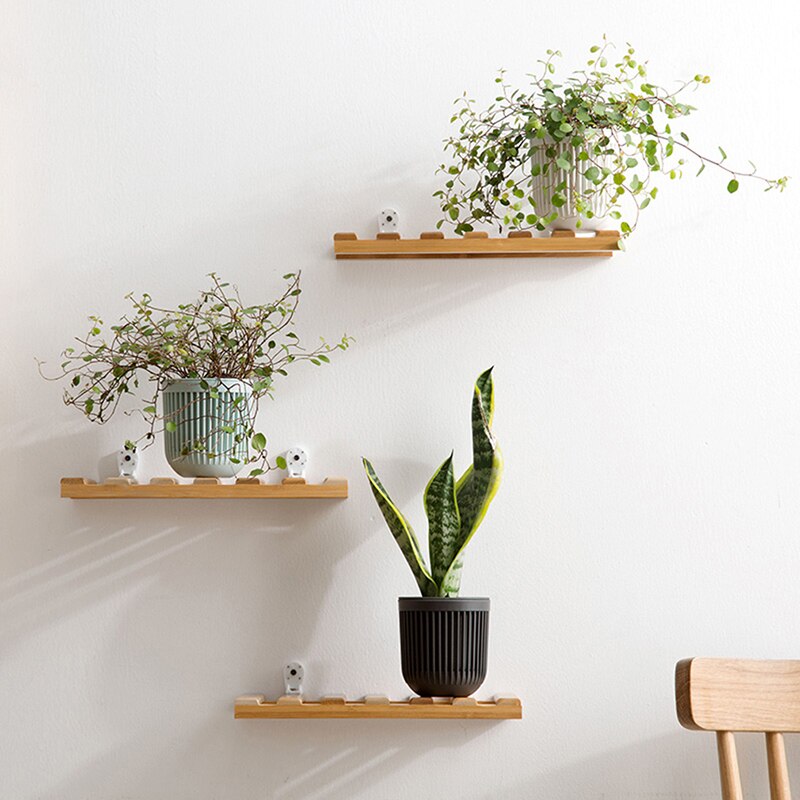 1pc massiv trä skiljevägg hylla trä vardagsrum sovrum dekoration hängare vägghängande blomma hylla blommor växt förvaring rack