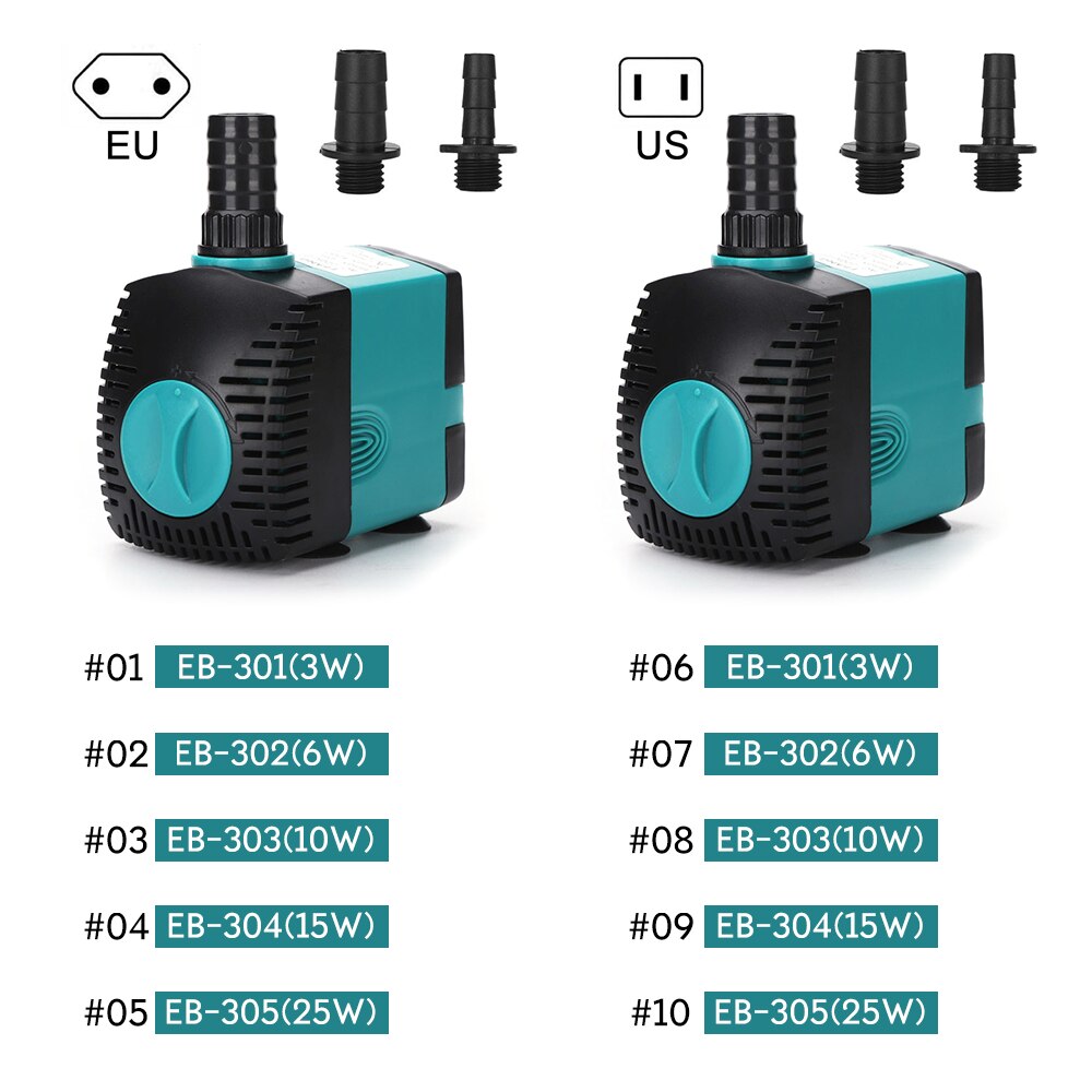 Submersible Water Fountain Pump Aquarium Water Pump Tank Fountain Oxygen Circulation System For Fish In Tank Supplies