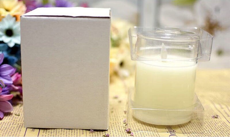 Rechargeable Flickering Flame Pillar Candle Paraffin Wax LED Glass Candle Set Dancing wick Home Bar party Deor Dia 7.5cm-Amber