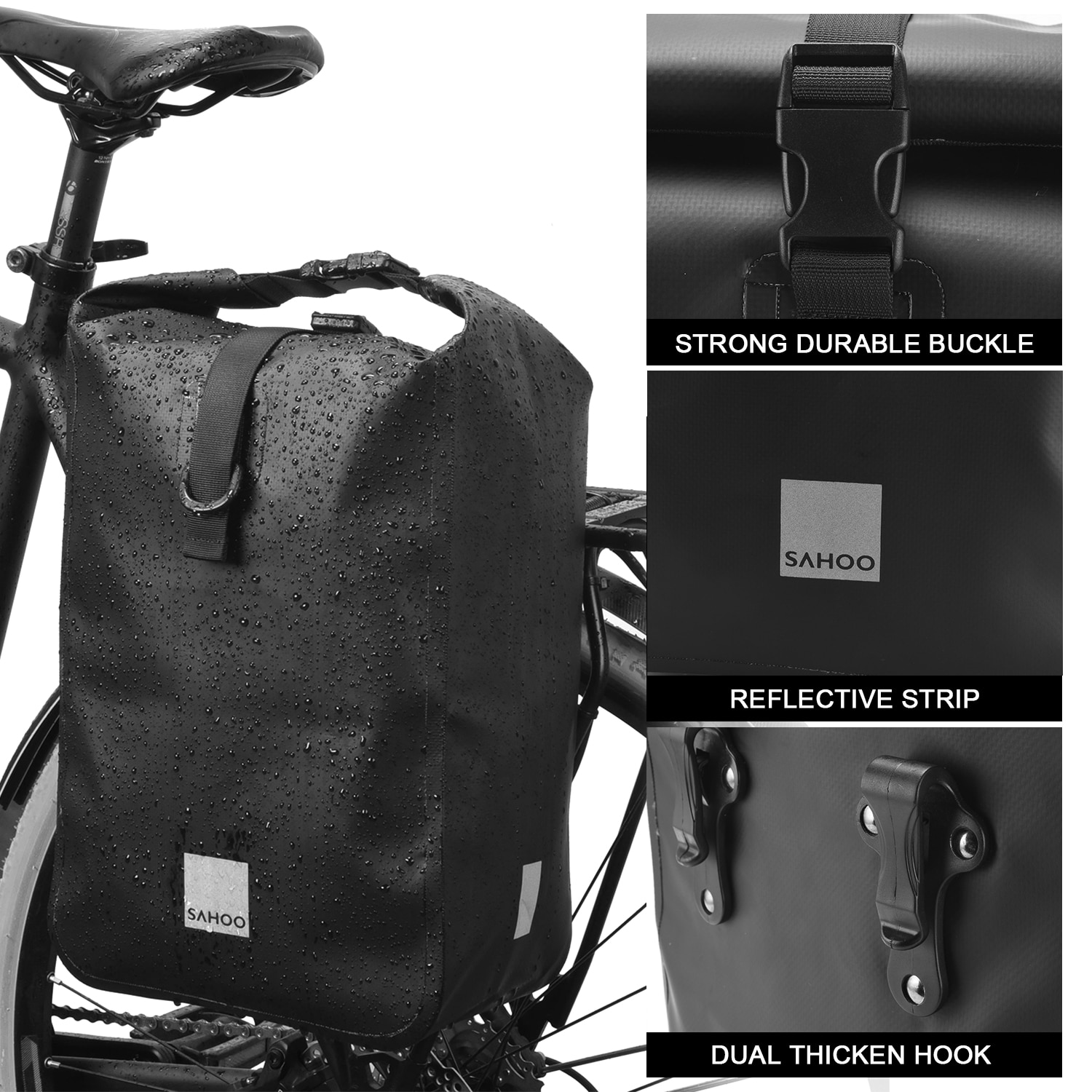 Multifunktionel cykelcykel bagsæde bagagerumstaske stor kapacitet udendørs sportspose rack tasker skulder håndtaske