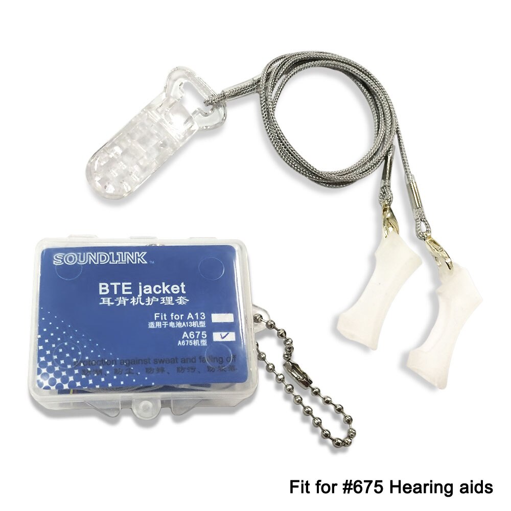 Bte høreapparatbeskytter beskyttende ærmer holder cover clip jakke til 13#  og 675#  høreapparater: Til stor bte 675