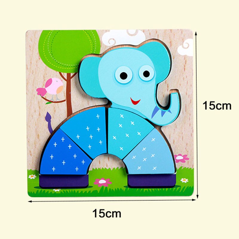 3D Houten Puzzel Cartoon Dier Verkeer Cognitieve Creatieve Kleurrijke Kinderen Vroege Onderwijs Speelgoed Baby Ouder-Kind Speelgoed