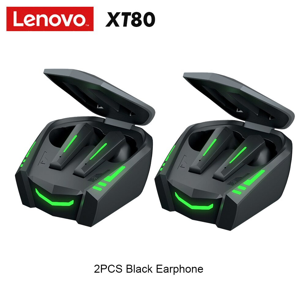 Lenovo  xt80 kabellose bluetooth-gaming-kopfhörer, in-ear-sport-gaming-ohrhörer mit  bt5.1- chip-hifi-sound, dual-modus für spiele und musik: 2 stück ohrhörer