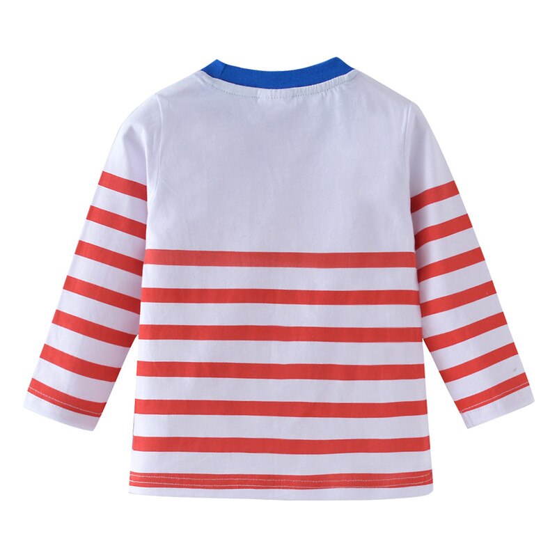 Springen Meter Baby Applique T Shirts Katoen Lange Mouw Jongens Meisjes Kleding Leuke Pinguïn Kids T Shirts Herfst Lente Kleding