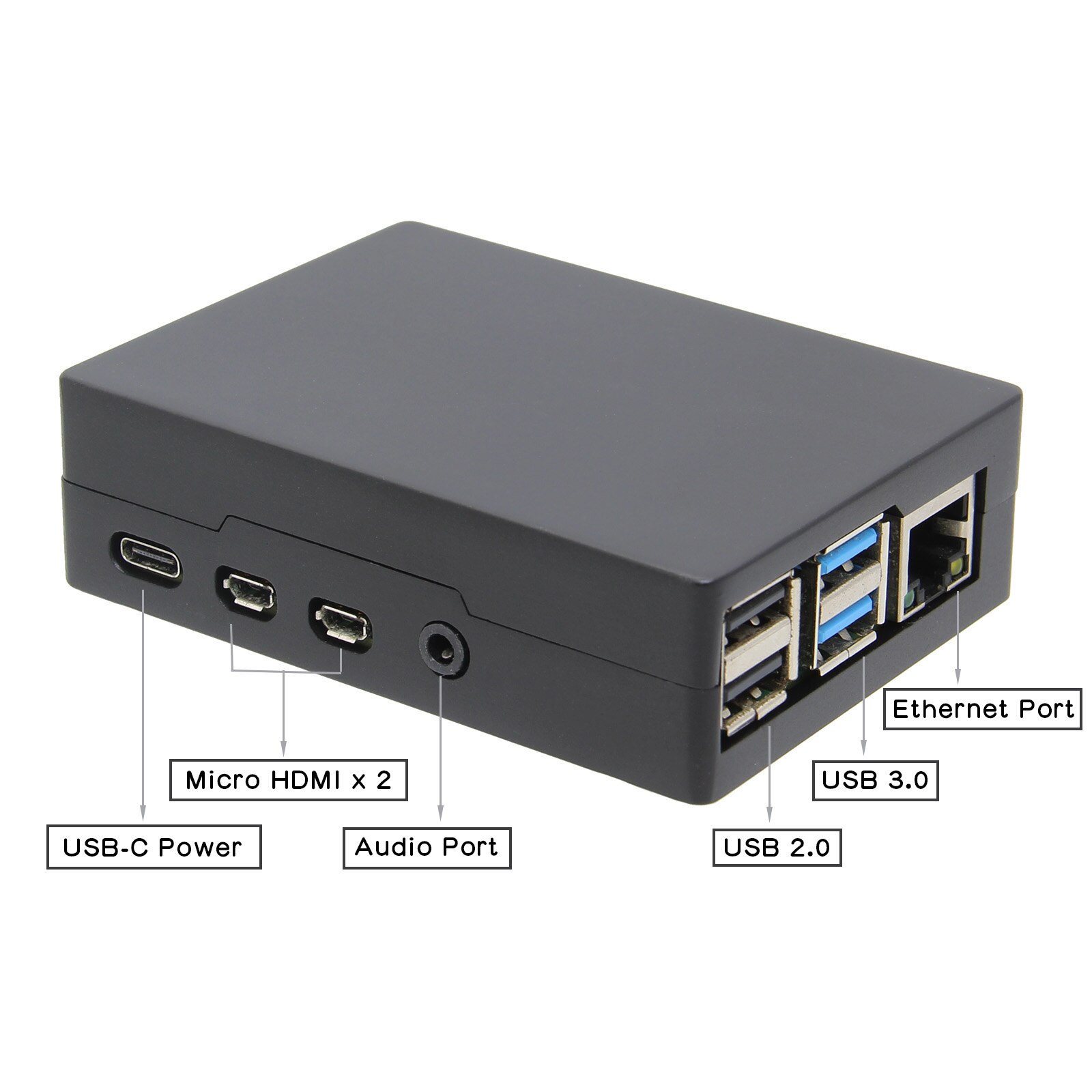 Raspberry Pi 4 Model B Passive Cooling Aluminum Case Heat Dissipation Metal Case/Housing for Raspberry Pi 4 Model B/Pi4B Only