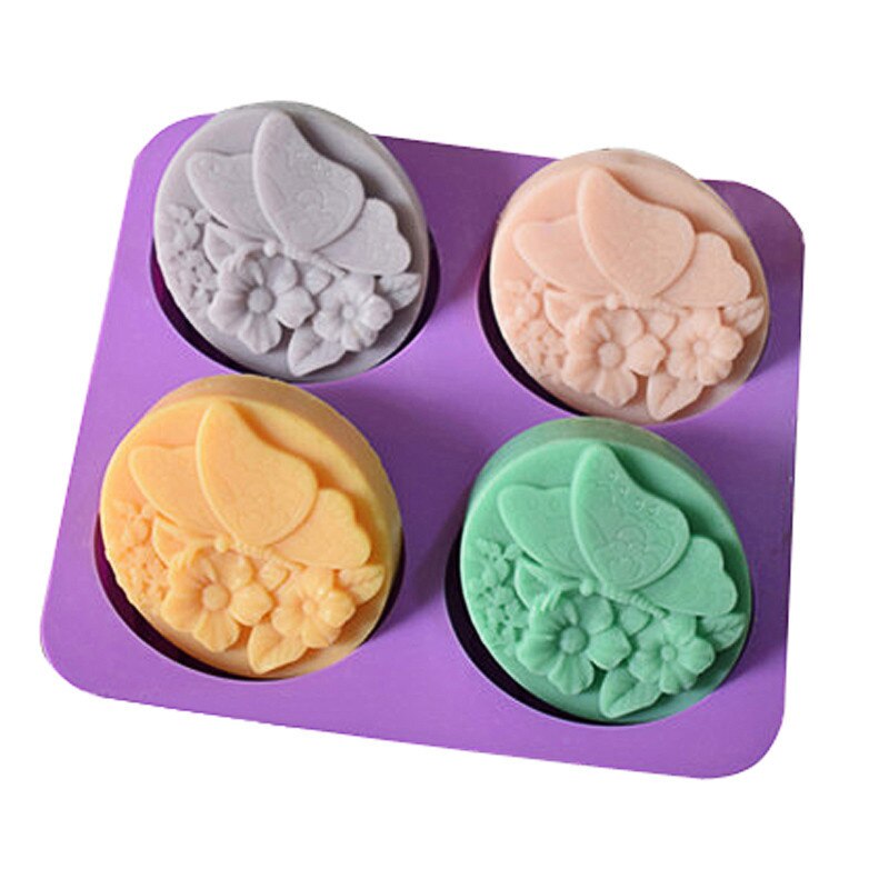 15 Shapes Silicone Soap Molds 3D Handmade Soap Making Resin Clay Candle Chocolate Jelly Ice Tubes Moulds Fondant Cake Decorating: butterfly