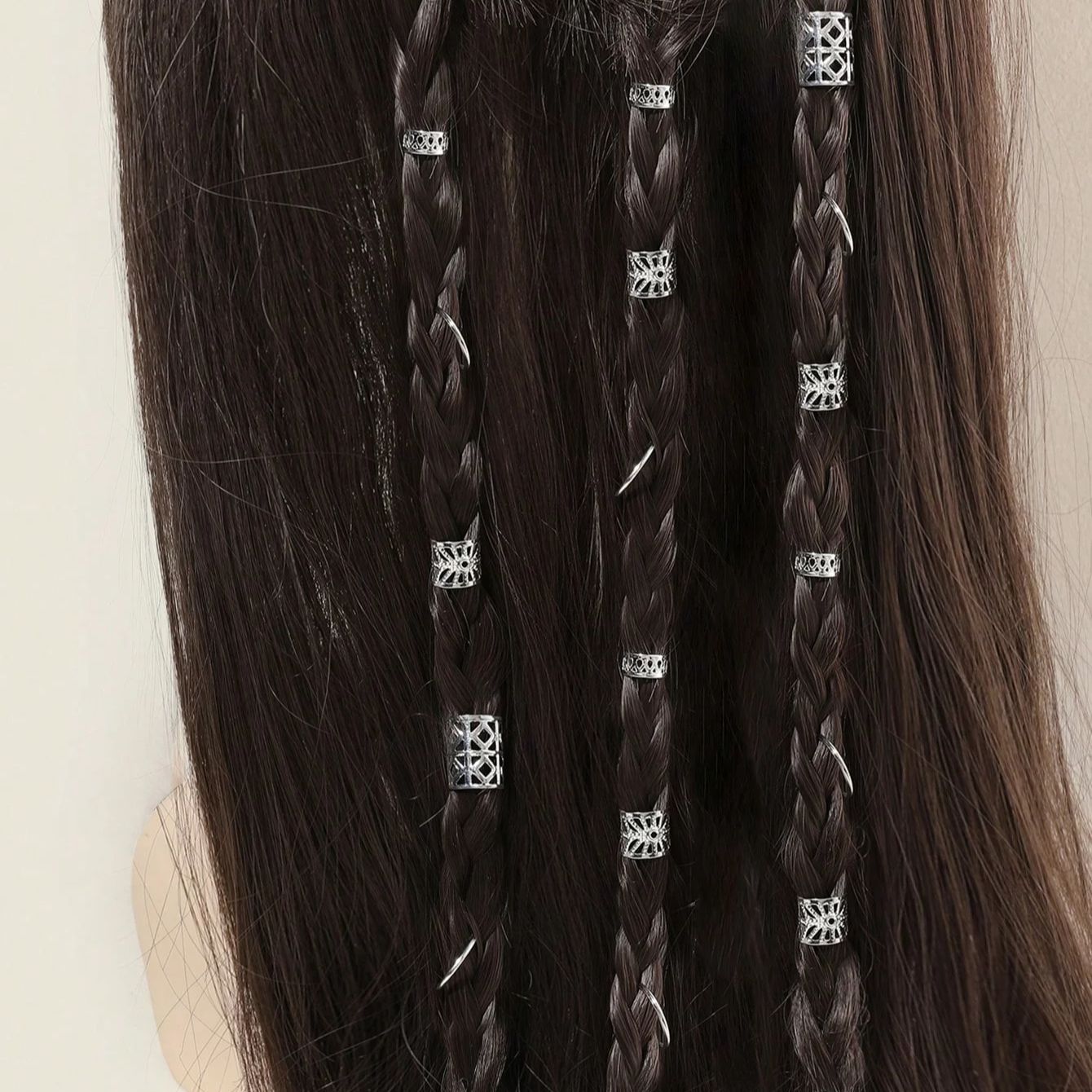 80 Uds. Anillo para el cabello ahuecado, cuentas para rastas, anillos para trenzas de cabello, Clips, cerraduras para rastas, trenzado de cabello, puños de Metal, decoración/accesorios