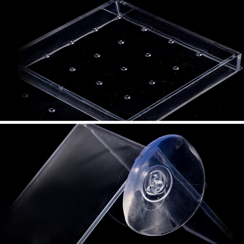 Acrylic Window Bird Feeder Strong Suction Cups Weatherproof with Shield Roof Drain Holes Outdoor Clear Bird House